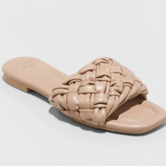 a new day Shoes - A New Day Carissa Tan Woven Slide Sandals